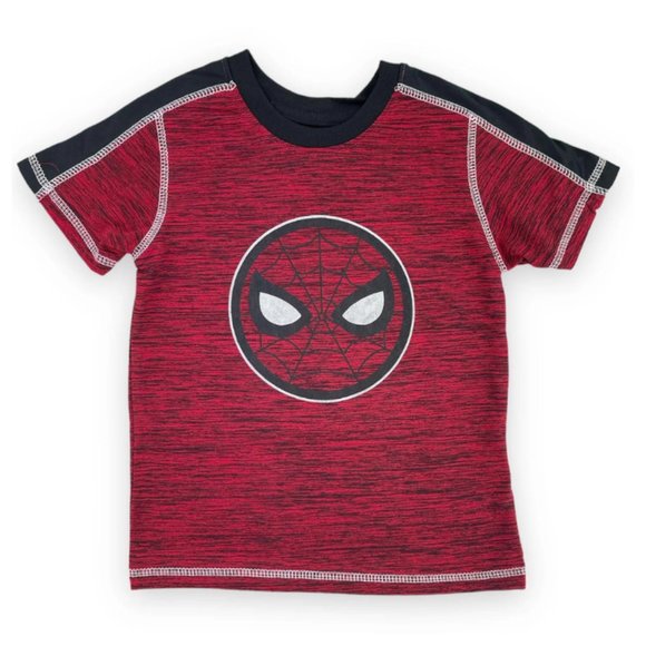 Marvel Spider-Man Boys Athletic T-Shirt | Red Short Sleeve Poly Tee - Picture 3 of 3